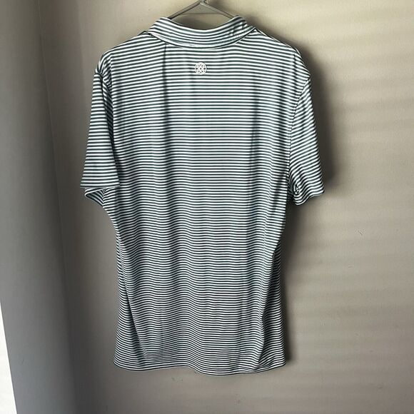 G/FORE Green and White Striped Polo Shirt - Picture 9 of 9